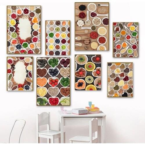 Commissariat Cupboard Fruits Posters Wall Art Prints Food Plate Canvas Painting Flowers Decor Pictures Dining Room Decoration