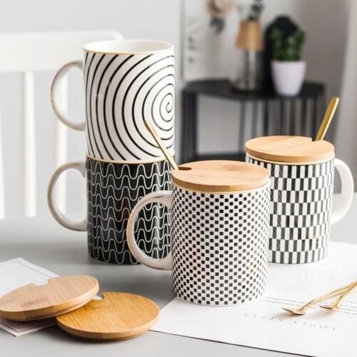 Creative Stripes Breakfast Mugs By Lovers Coffee Mug Office Ceramics Home Drinking Cup Business And Travel Coffe Cups Drinkware
