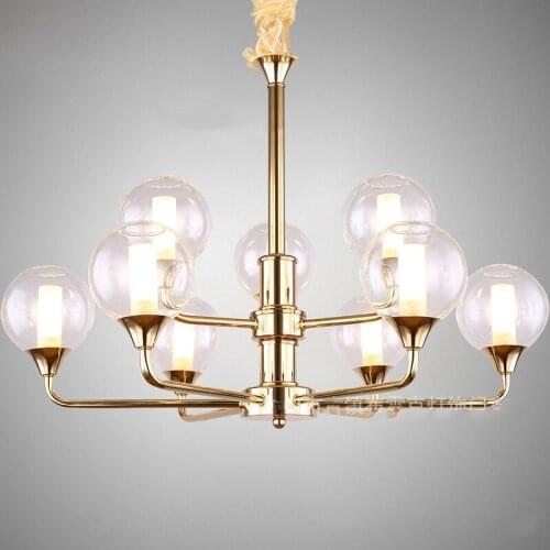 Northern European style chandelier led creative personality magic bean glass ball log living room restaurant simple hall lightin