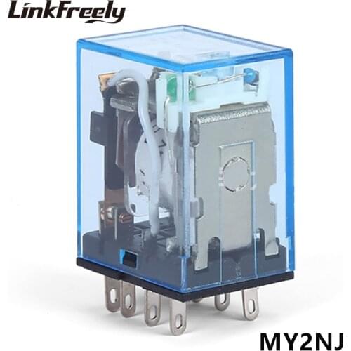 MY2NJ Coil General Purpose DPDT Micro Mini Electromagnetic Relay 8 Pin 12V 24V 110V 220V 5A Electronic Relay Board