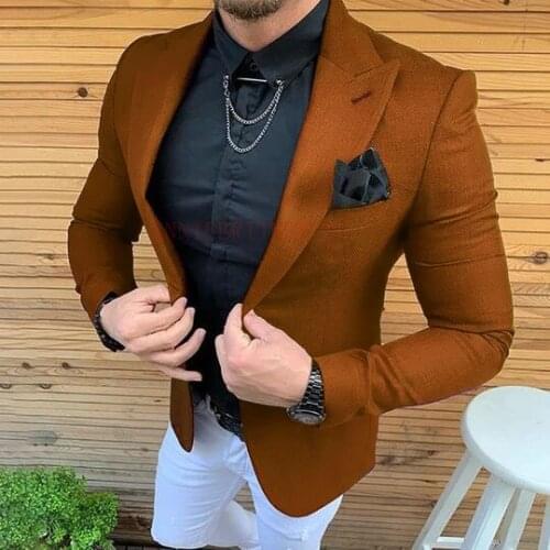 TPSAADE Mens Suit 2 Piece Men Suits Tailored Slim fit Evening Party Dresses Male Blazer Pants Wedding Groom Tuxedos Jacket Suit