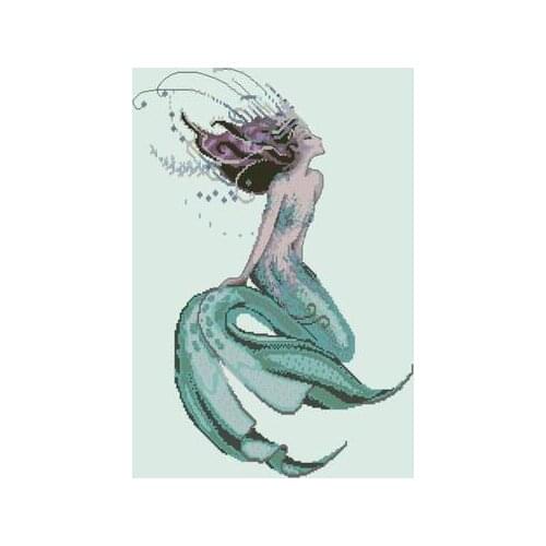 20-MD167 Labrador Mermaid Counted Cross Stitch 11CT 14CT 18CT Cross Stitch Kits Embroidery Needlework Sets