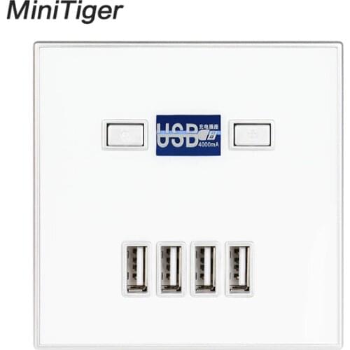 New Arrival High Quality 4-PORT quick charger home use wall socket Power USB Electrical Outlet 86*86mm 4000MA
