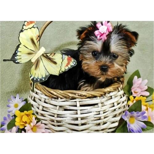 2020 New Year Gift Diamond Painting Terrier dog Diy 5D Full Square Round Diamond Embroidery Diamond Mosaic Cross StitchZP-2316