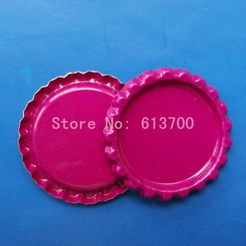 Wholesale 1 inch Rose Pink Flattened Bottle Caps In Double side Colors Flat Bottle Cap For Jewelry Accessories Free Shipping
