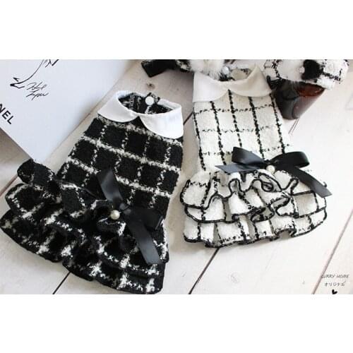 Autumn and Winter Pet Padded Vest Coat Dog Clothes Warm Plus Velvet Small Fragrant Wind Small Dog Clothes Skirt