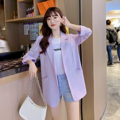 Small Suit Jacket Womens Thin Design Sense Niche 2021 Summer New Internet Celebrity Small Casual Suit Top