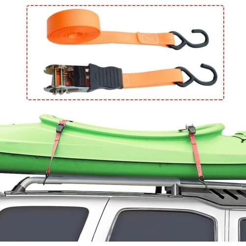 2 Pcs 5 Meters Tensioning Belts Adjustable Cargo Straps For Car Motorcycle Bike Ratchet Tie-Down Belt For Luggage Bag Bind Belts