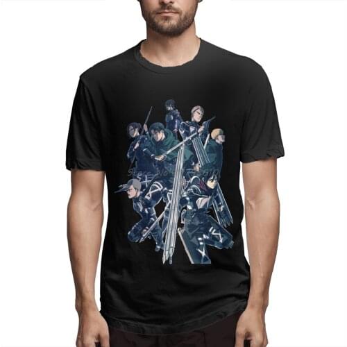 Shingeki No Kyojin Attack On Titan T Shirt Plus Size Cotton Short Sleeve Men T Shirt Men Cotton Tees Streetwear Harajuku