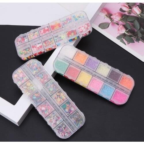 Slime Slime Beads Box Fruit Slice Sprinkles Slime Filler For Handgum Foam Fluffy Slime Clay Mud DIY Supplies Decoration Toys