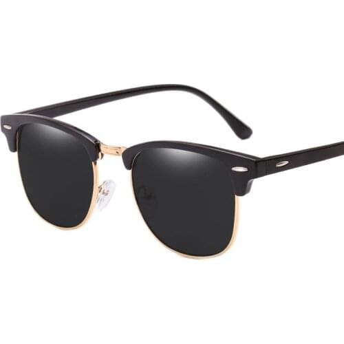 Square Sunglasses Men and Women Brand Designer Semi-frameless Sun Glasses Retro Metal Glasses UV400 Oculos De Sol