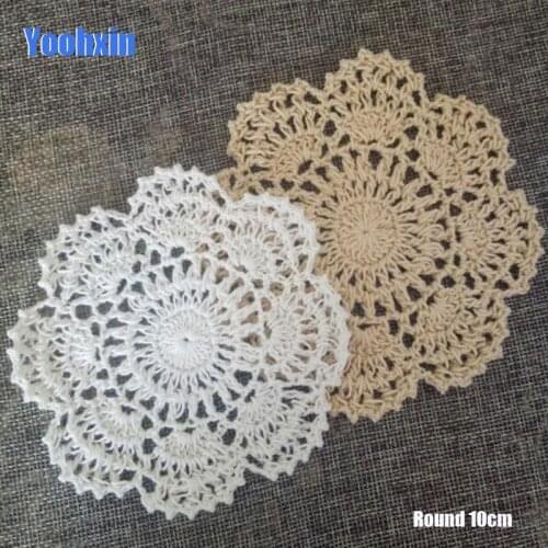 Modern Lace Round cotton table place mat dish pad Cloth crochet pan placemat cup mug tea coaster handmade dining doily kitchen