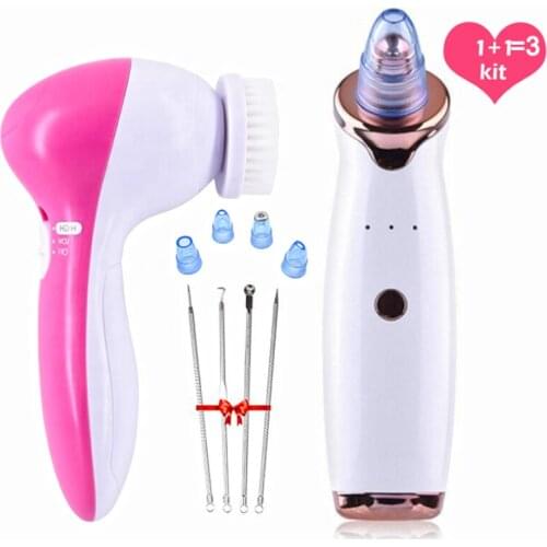 Nose Blackhead Remover Vacuum Pore Cleaner For Remove Acne Blackheads with 5 in 1 Facial Cleansing Brush Set Deep Cleansing face