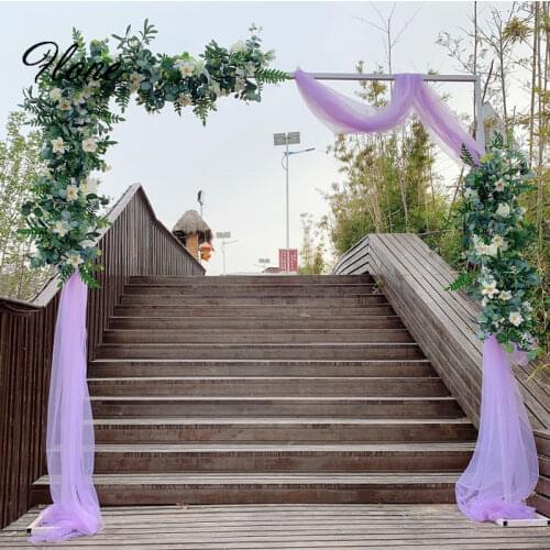 Wedding arch wedding artificial flowers swags decoration geometric flower gate stage background decoration floral