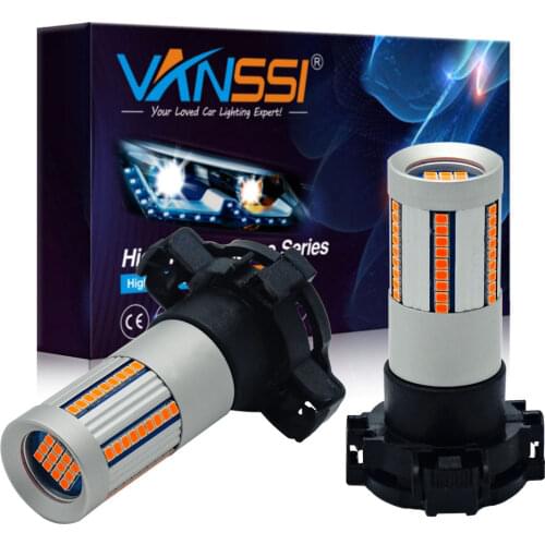 VANSSI 2pcs PY24W LED Canbus No Hyper Flash PY24W 5200 5200s 12190NA PY24WNA LED Signal Light Bulbs Error Free Amber Yellow