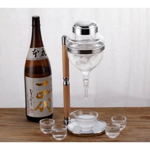 Japan Sake Crystal Ice Cooling Glass Wine Cooler Bottle Warm Hot Beer Separator Wineware Carafe Decanter Dispenser For HARIO