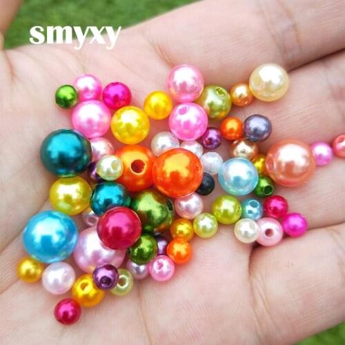 Pick 4/5/6/8/10mm Mixed Color Bright Candy Color Imitation Pearl Beads DIY Bracelets Necklaces Making Jewelry Accessories