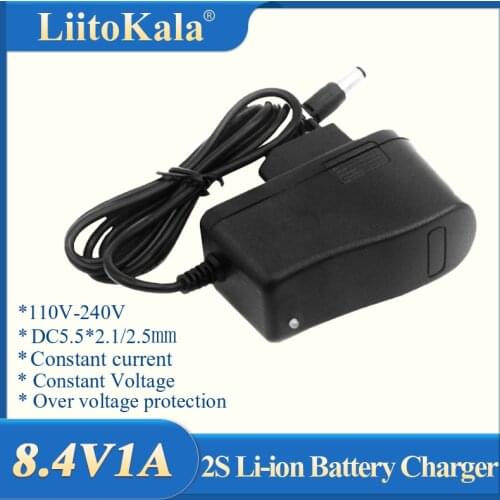 LiitoKala Bicycle Light Battery Power Charger 8.4V 1A Bicycle Light Charging Adapter for HeadLight T6 Bike Front Light LED