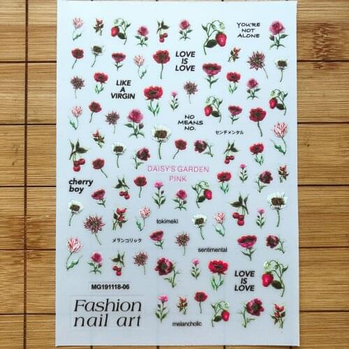 1pcs New 3D Nail Sticker Decal Design Glue Decal Nail Decoration