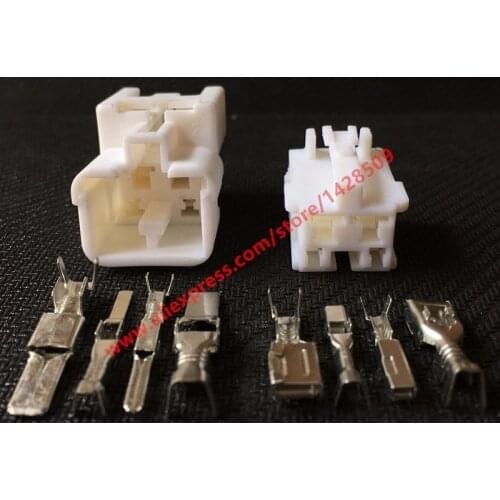 10 Sets 7283-1144 Female Male 4 Pin Electrical Plastic Socket Wire Connector