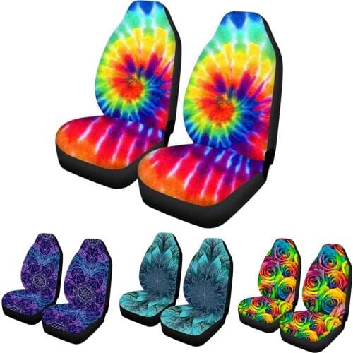 2PCS Car Seat Cover Universal Styling Creative Graffiti Print Interior Accessories Automobile Protector