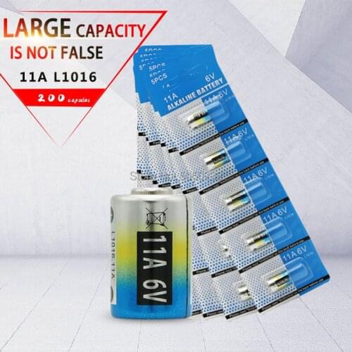 200pcs/lot 11A 6V Primary Dry Batteries L1016 Alkaline Car Key Remote Battery Drop Ship
