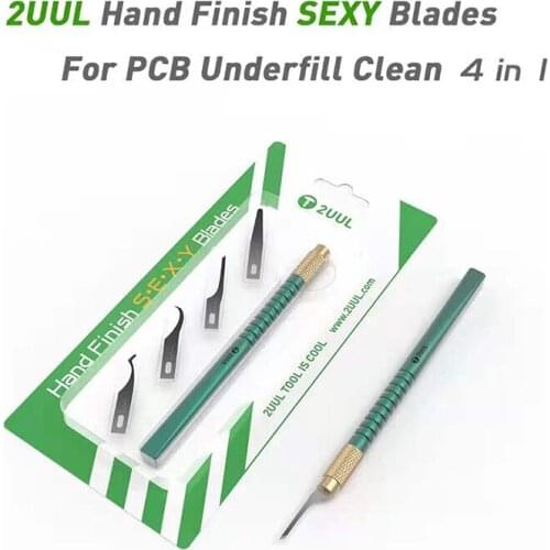 2uul 4 In 1 Hand Finish Sexy Blades For Pcb Underfill Clean Multifunctioal Motherboard BGA Chip Glue Cleaning Scraping Pry Knife