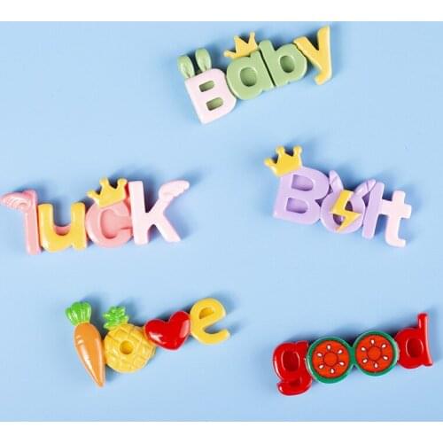 5Pcs/Lot Cartoon Words Hairpin Decorative Material Slime Charms Filler For Children Charms Modeling Clay DIY Accessory