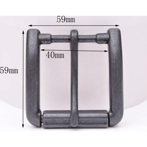 59*59MM (INNER 40 MM) Antiqued Black Quality Solid Single Prong Roller Belt Buckle Fit Belt Strap