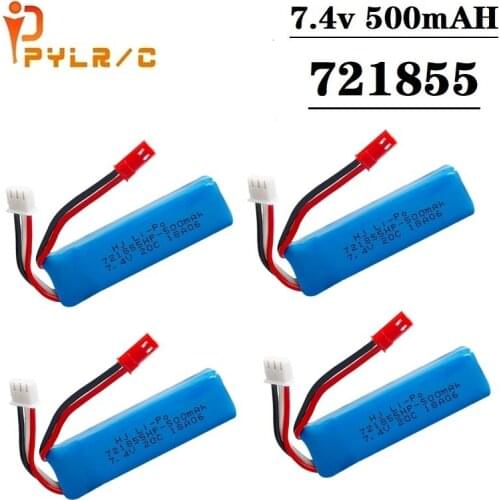 1-4PCS 7.4V 500mAh 752560 Lipo Batteryfor WLtoys A202 A212 A222 A232 A242 A252 4WD Remote control high speed toy cars