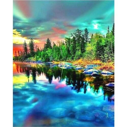 Diamond Embroidery Full Set Scenic DIY Diamond Painting Natural Colorful Painting Art Picture Of Rhinestone Home Decoration G694