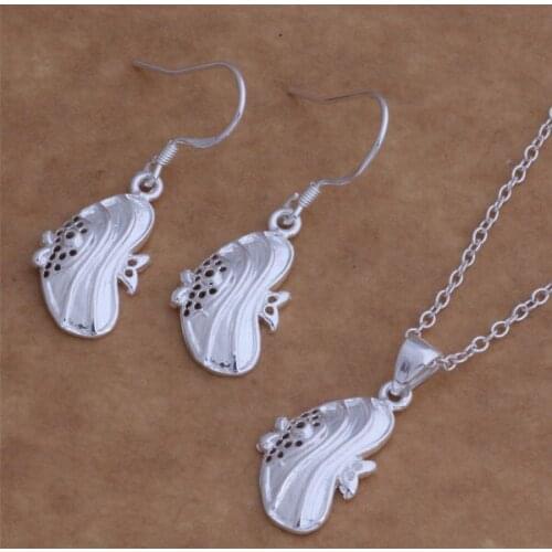 AS027 Hot sterling Jewelry Sets Earring 027 + Necklace 031 /abjaisqa ahwaizda silver color