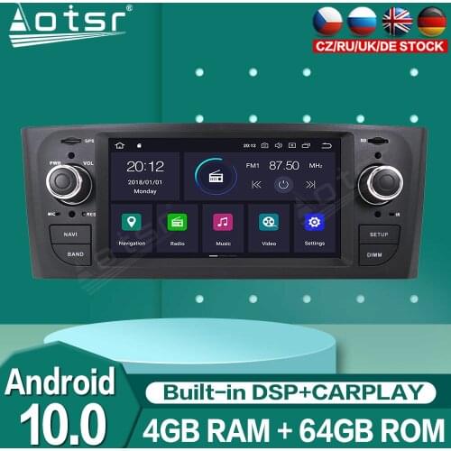 For FIAT Punto Linea 2005-2009 Android 10.0 Auto Stereo Audio Carplay Radio Car Multimedia Player GPS Navigation Tape Recorder