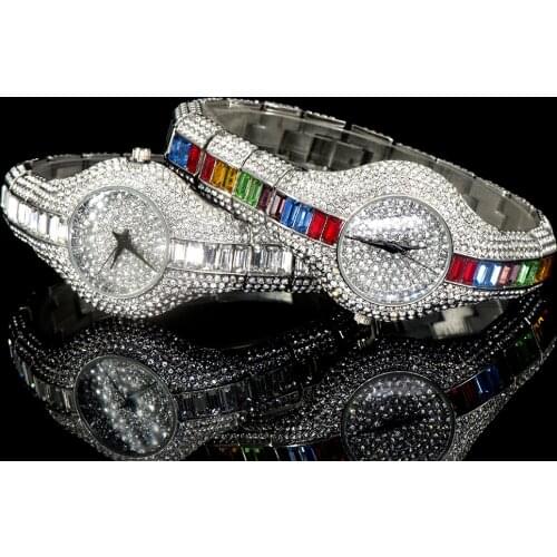 MISSFOX Small Womens Watches Luxury Brand Full Diamond Watch Women Waterproof Analog Gold Classic Ice Out Watch Relogio Feminino