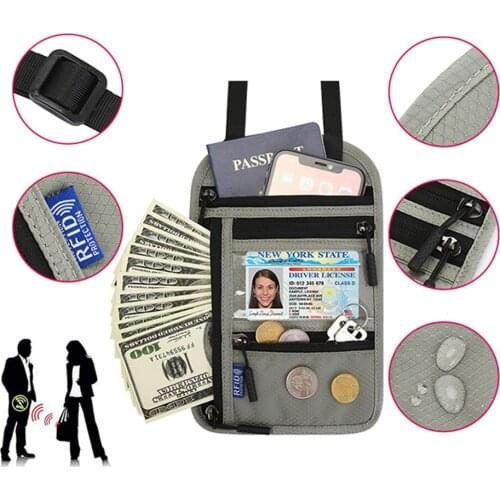 Travel Neck Wallet Pouch Holder with RFID ID Credit Card Document Organizer Shoulder Neck Pouch Card Bag Outdoor Universal NEW