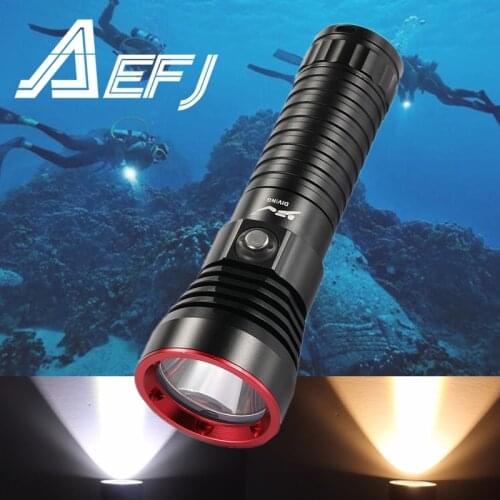 Diving Flashlight XHP70.2 LED IPX8 highest waterproof rating Professional diving light Powered by 18650 or 26650 battery