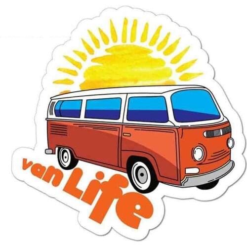 Interesting Life Sunset VAN Travel Hippie Adventure Camper DIY Waterproof SUV Decoration Vinyl Car Sticker Decor Apply To Car