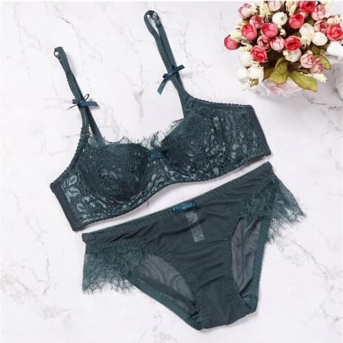 2019 underwear set push up lace sexy bra and panty sets conjunto lenceria sutia de renda