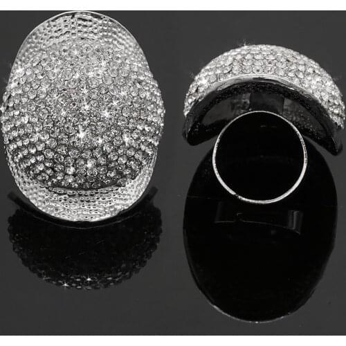 Big Size wedding Rings set for bridal Women Engagement Full stone Ring Jewelry gift
