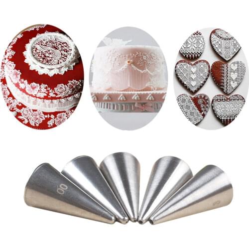 5 PCS Nozzle Icing Piping Pastry Tips Sugarcraft Cakes Decorating Set Baking Tools For Fondant