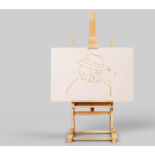 Fashion Woman Art Print | Wide Brim Hat Line Art | Simple Line Illustration Of Woman | Warm Color Artwt ster |semalcial FeatCol