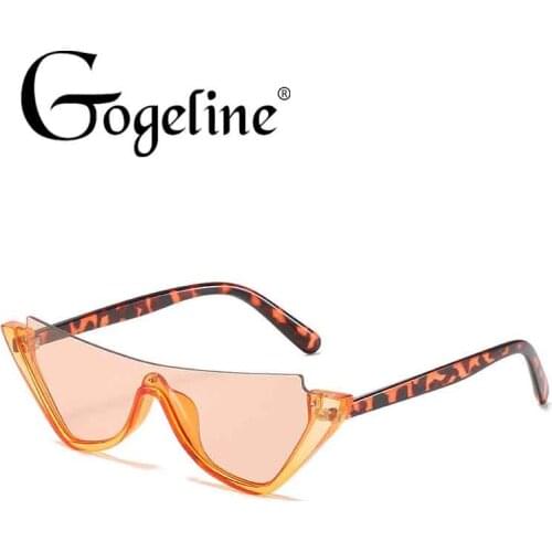 Fashion Cat Eye Sunglasses Women Men Semi-Rimless Sun Glasses Luxury Brand Designer Gradient UV400 Lens Leopard Frame