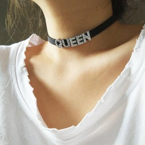 Fashion Black PU Leather Choker Collares Custom DIY Personalized Name Necklaces for Women Birthday Gift Party Jewelry Customized