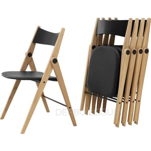 Fashion Modern Classic Design luxury Solid Oak Wooden Plywood Foldable Dining Side Chair, Popular loft wood fold leisure chair