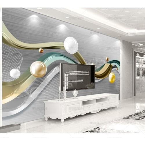 Custom Wall Mural Large Wall Painting Modern 3D Stereoscopic Abstract Art Space color Ball Living Room TV Backdrop Wallpaper 3D
