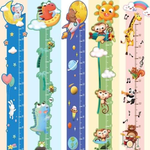 Height Measure Wall Stickers for Child Rooms Cartoon Panda Wall Decal for Kids Rooms Growth Chart Nursery Room Decor Wall Art