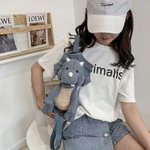 2021 New 3D Dinosaur Backpack Creative Fashion Parent-child Backpack Girls Cute Cartoon Animal Dinosaurs Bag Waterproof Kid Bag