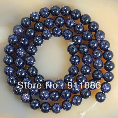 Wholesale Natual Stone Round Shape 650pcs/Lot 6mm Blue Goldsand Loose Beads Accessories For Jewelry Making