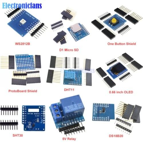 ESP8266 D1 Mini Pro WiFi Development NodeMcu Button Motor Driver Micro SD/TF SHT30 Proto Board 0.66 OLED for WeMos DIY Kit