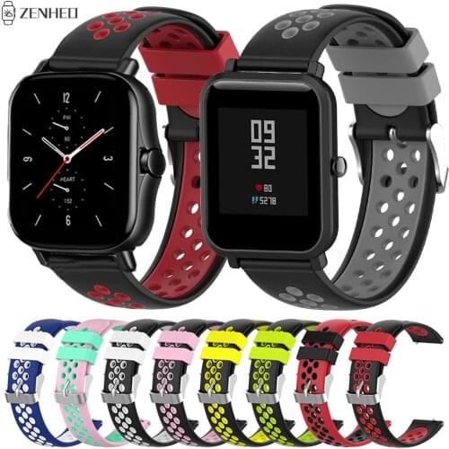 Silicone Band Strap for Xiaomi Huami Amazfit Bip BIT Lite Youth/Bip U/Bip S Watchband for Huami Amazfit GTS 2 GTS2/GTR 42mm